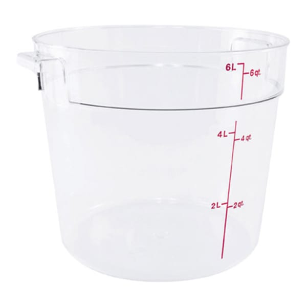 Cambro Food Storage Container, 6 Qt, 7 3/4inH x 9inW x 10inD, Clear