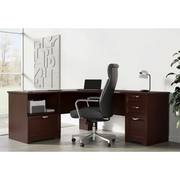 Realspace Magellan Performance 71inW L-Shaped Corner Desk, Cherry