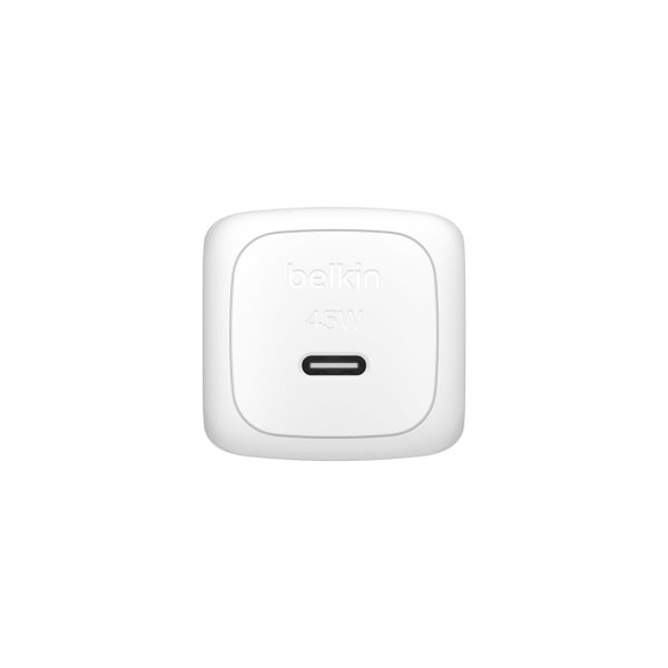 Belkin 45W Portable USB-C Wall Charger - 1xUSB-C (45W) - Fast Charge - Power Adapter - White - 45 W - White