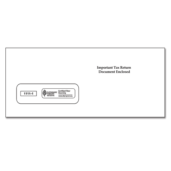 ComplyRight Single-Window Envelopes For 3-Up 1099 Tax Forms, 3-7/8in X 8-3/8in, Moisture-Seal, White, Pack Of 100 Envelopes
