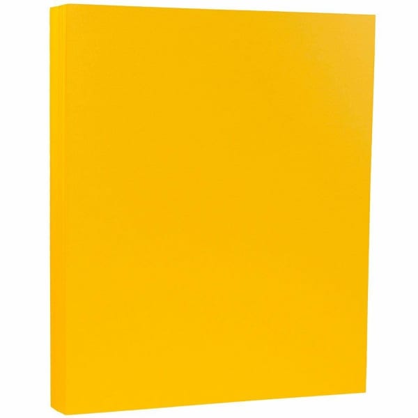 JAM Paper Letter Matte Paper, Sunflower Yellow, Letter (8.5in x 11in), 50 Sheets Per Pack, 28 Lb