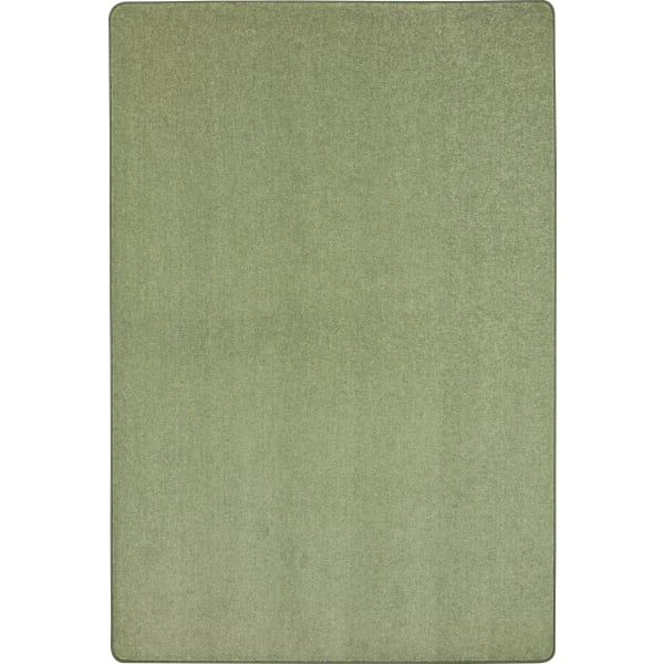 Joy Carpets Kid Essentials Solid Color Rectangle Area Rug, Endurance, 12ft x 6ft, Sage