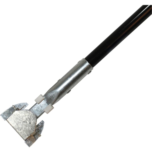 Genuine Joe Clip-on Dust Mop Steel Handle - 60in Length x 1in Diameter - Black - Steel, Vinyl - 1 Each