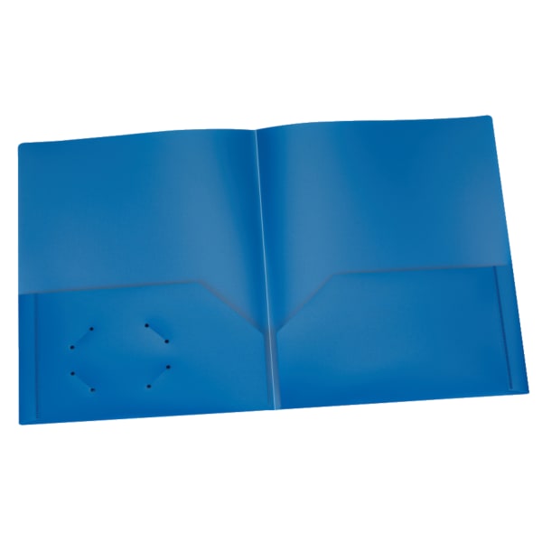 Oxford Poly 2-Pocket Portfolios, Letter Size, Blue, Pack Of 25 Portfolios