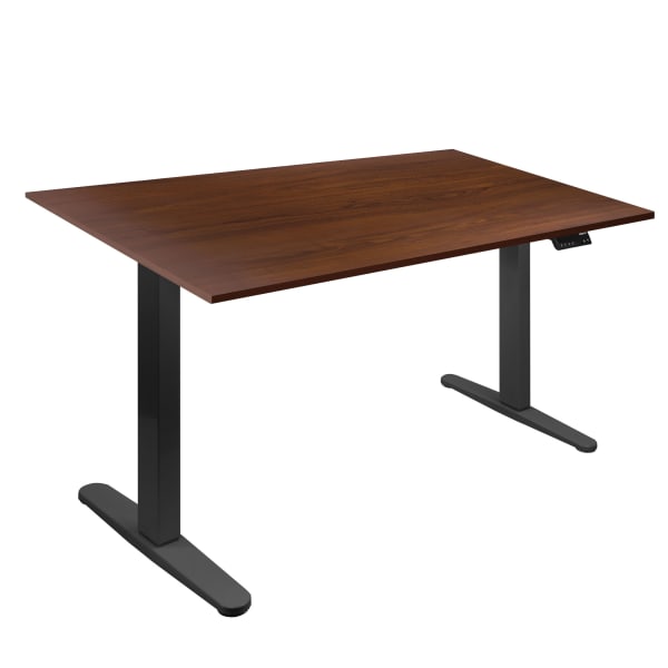 Mount-It! Dual Motor Electric 55inW Adjustable Height Standing Desk, Brown/Black