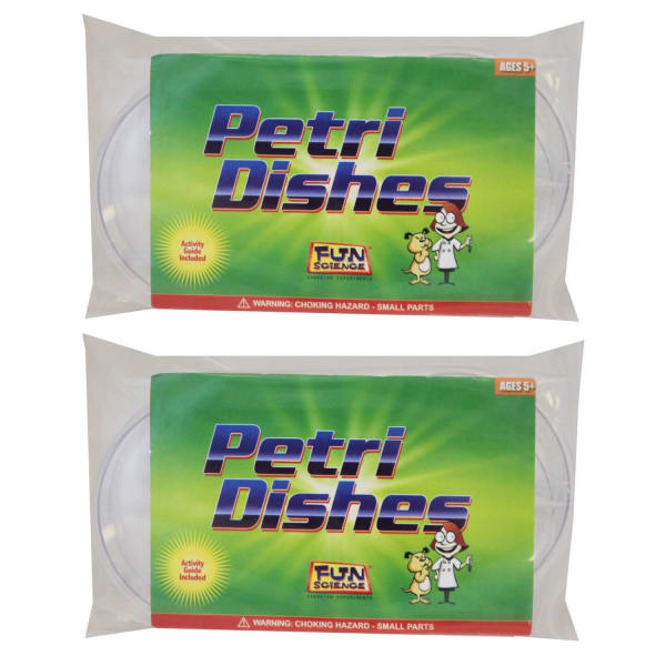 Fun Science Petri Dishes, Extra Deep, 4 Per Pack, Set Of 2 Packs
