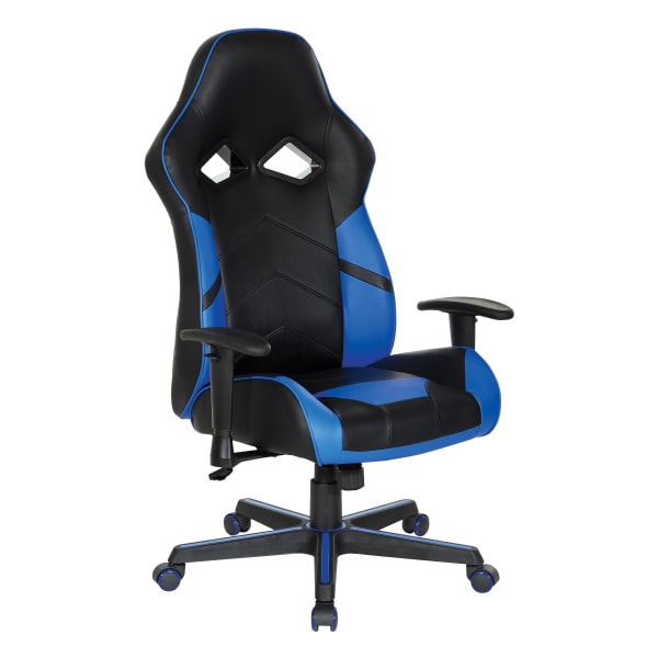 Office Star Vapor Gaming Chair, Black/Blue