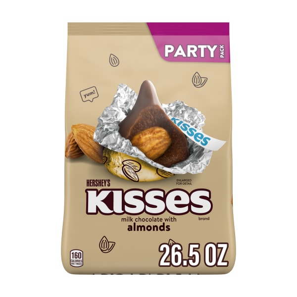 Hersheys Kisses Milk Chocolate With Almonds Candy, 32 Oz Bag