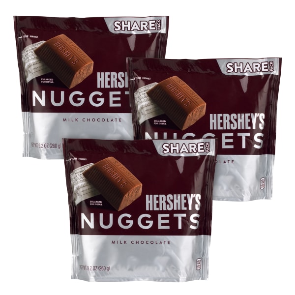 Hersheys Nuggets Milk Chocolate Candy, 10.2 Oz, Pack Of 3 Bags