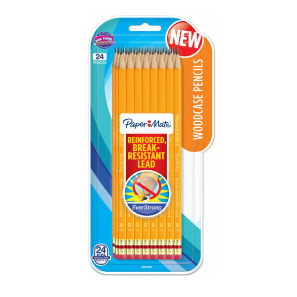 Paper Mate Everstrong Break-Resistant Pencils, #2 HB Lead, Pack Of 24 Pencils