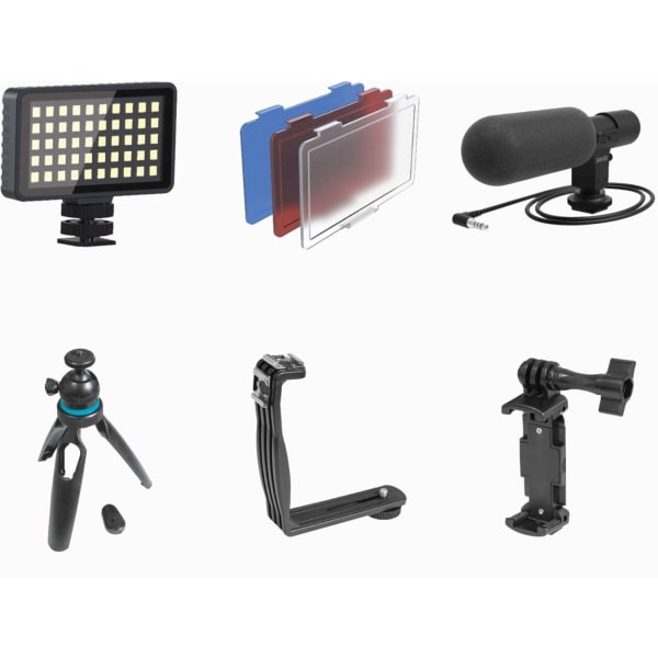 Bower Smart Photo Vlogger Kit With LED Light, Microphone & Remote, Black, WA-VLEKIT2