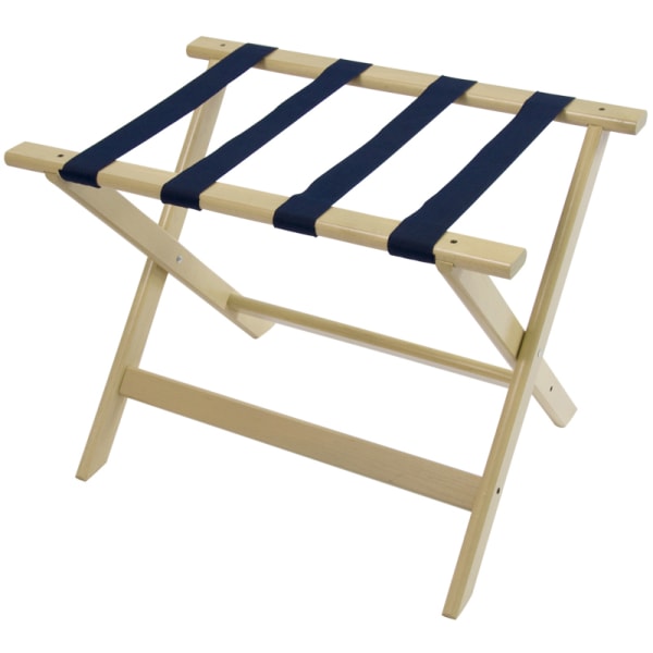 CSL Deluxe Wood Luggage Rack, 18inH x 26inW x 17inD, White/Navy