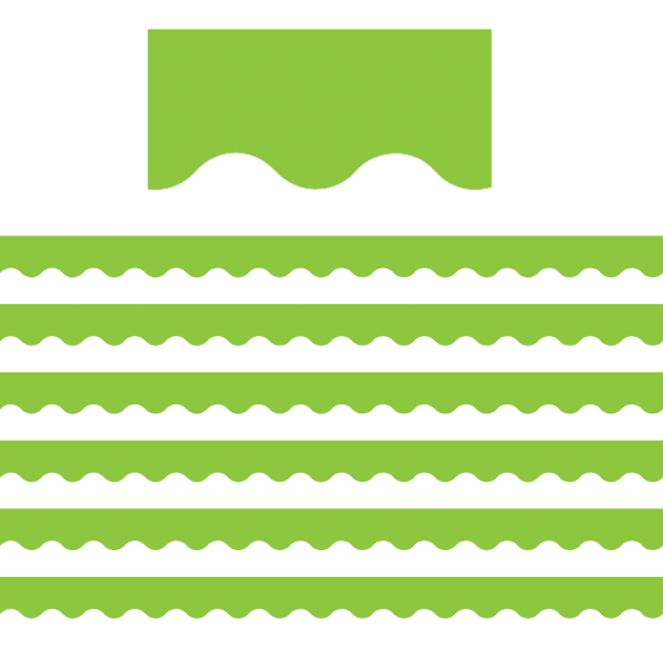 Teacher Created Resources Scalloped Border Trim Packs, 35', Lime, Set Of 6 Packs