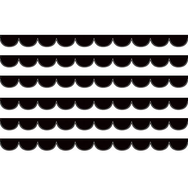 Teacher Created Resources Scalloped Border Trim Packs, 35', Black/White, Set Of 6 Packs