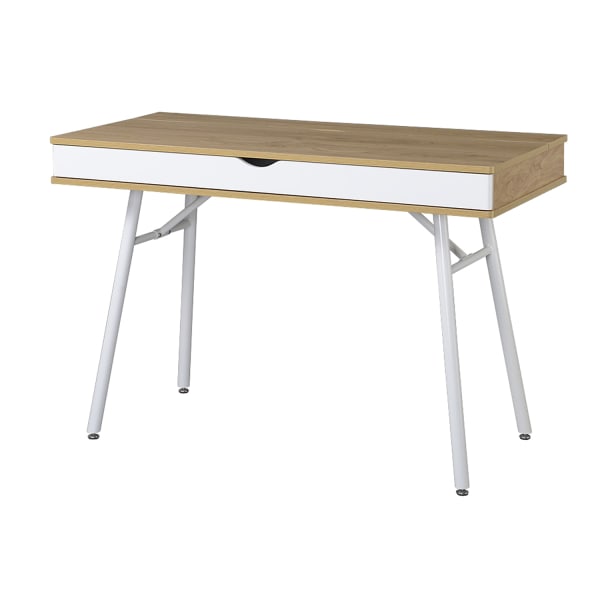 Techni Mobili 46inW Modern Computer Desk With Storage, Pine
