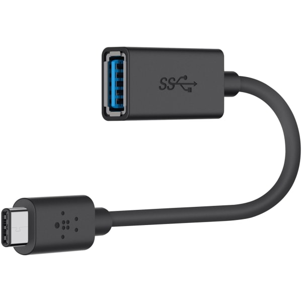 Belkin 3.0 USB-C To USB-A Adapter Data Transfer Cable, Black, Total Qty 1