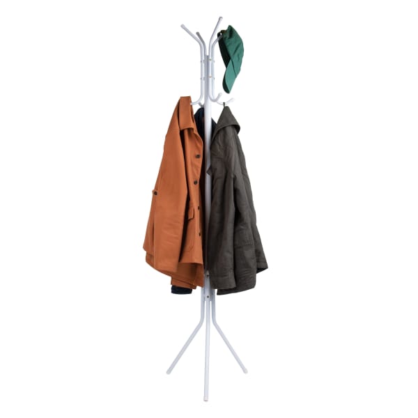 Mind Reader Freestanding Coat Stands, 69inH x 16-1/2inW x 14-3/4inL, White, Set Of 2 Stands