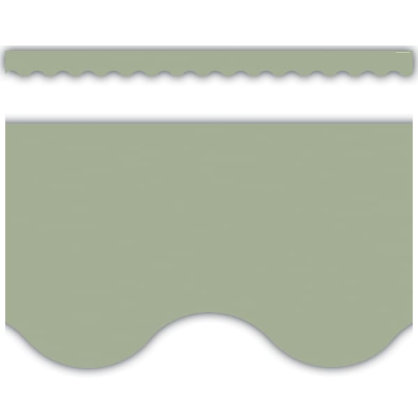 Teacher Created Resources Scalloped Border Trim Packs, 35', Sage Green, Set Of 6 Packs