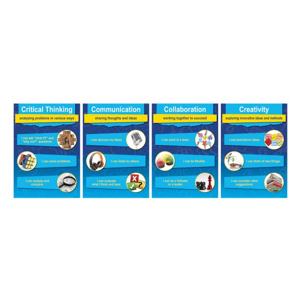 Barker Creek 4-C Skills Posters, 13-3/8in x 19in, Multicolor, Set Of 4 Posters