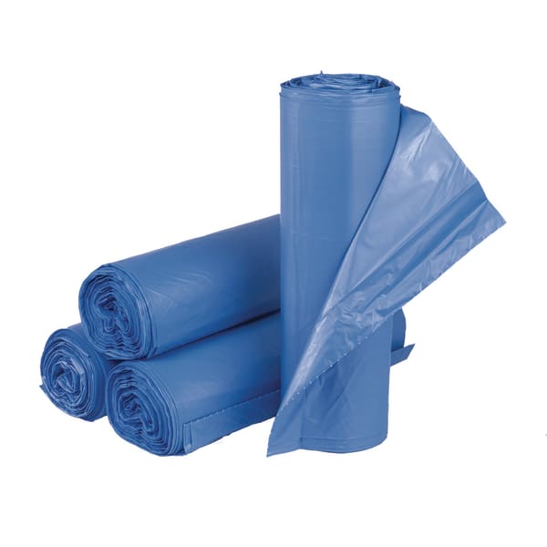 Inteplast GrouP High-Density Commercial Can Liners, 60 gal, 18 mic, 40in x 48in, Blue, 200/Carton