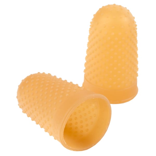 Swingline Rubber Fingertips, #13, 3/4in Diameter, Amber, Box Of 12