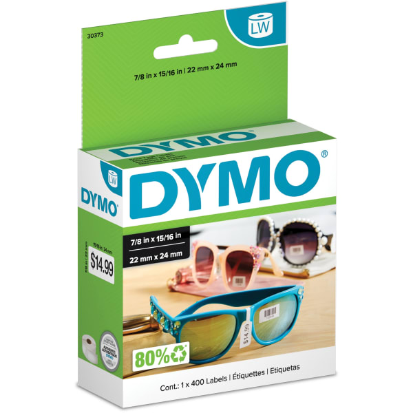 DYMO Price Tag Rat Tail Style - Black on white - 0.87 in x 0.94 in 400 label(s) (1 roll(s) x 400) price tag labels - for DYMO Desktop Mailing Solution; DYMO LabelWriter 330, 400, 450, 4XL, SE450