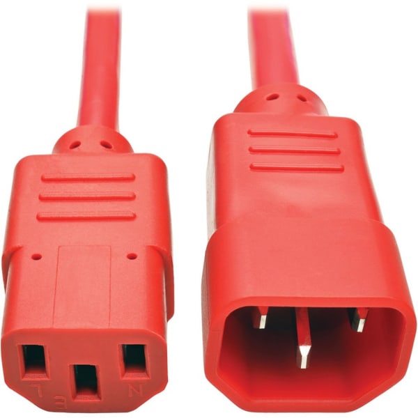 Eaton Tripp Lite Series PDU Power Cord, C13 to C14 - 10A, 250V, 18 AWG, 6 ft. (1.83 m), Red - Power extension cable - P004006ARD
