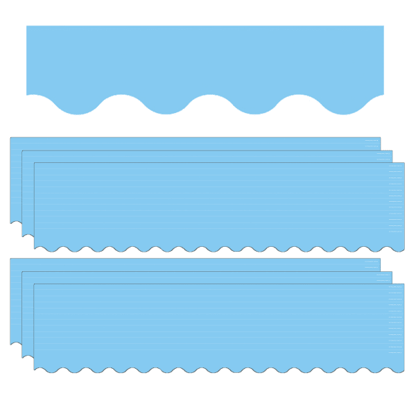 Teacher Created Resources Scalloped Border Trim Packs, 35', Light Blue, Set Of 6 Packs