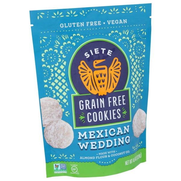 Siete Family Foods Grain-Free Mexican Cookies, Wedding, 4.5 Oz, Total Qty 10