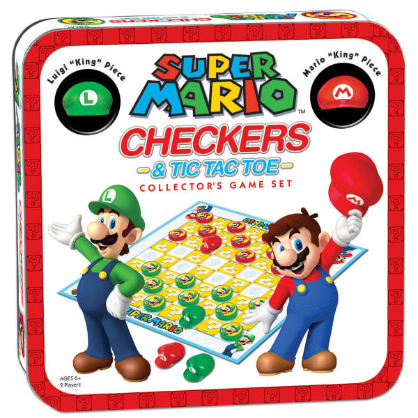 USAopoly Super Mario Checkers & Tic Tac Toe Collectors Game Set, Grades 3 To 12