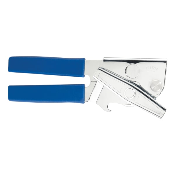 Winco Twist & Out Portable Can Opener, 7in, Silver/Blue