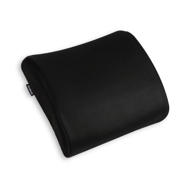 Mind Reader Ergonomic Lower Back Cushion Memory Foam Support, 12-1/4inH x 4inW x 13-1/2inD, Black