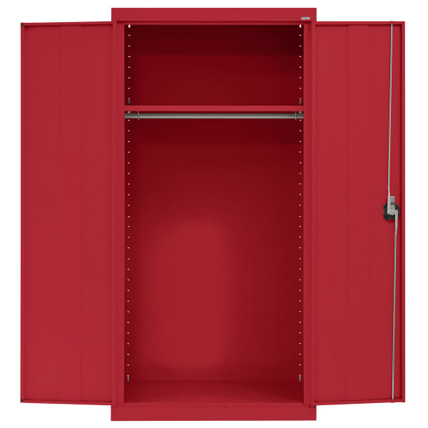 Sandusky Elite Series 36inW Heavy-Duty Wardrobe Storage Cabinet, Red