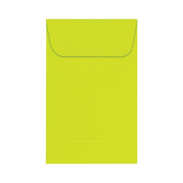 LUX Coin Envelopes, #1, Gummed Seal, Wasabi, Pack Of 250