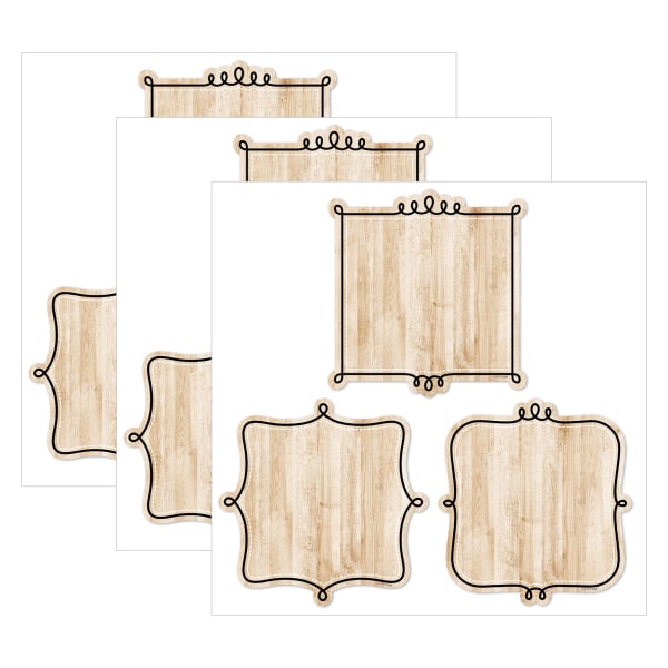 Creative Teaching Press Designer Cut-Outs, 6in, Core Decor Loop-De-Loop On Wood, 36 Cut-Outs Per Pack, Bundle Of 3 Packs