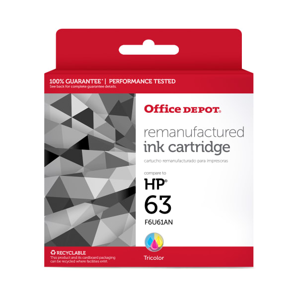 Office Depot Brand Remanufactured Tri-Color Inkjet Cartridge Replacement For HP 63, OD63C