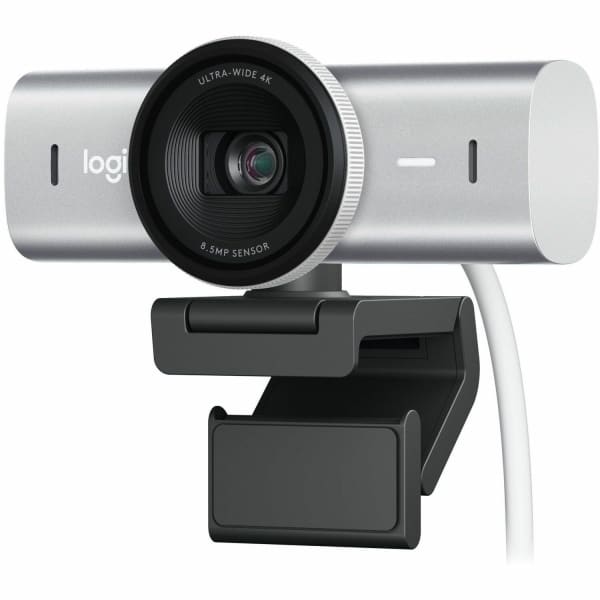 Logitech MX Brio Ultra HD 4K Collaboration and Streaming Webcam, 1080p at 60 FPS, Dual Noise Reducing Mics, Show Mode, USB-C, Webcam Cover, Works with Microsoft Teams, Zoom, Google Meet, Pale Gray - 4K - 3840 x 2160 Video - STARVIS Sensor
