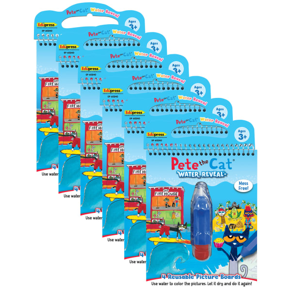 Teacher Created Resources Water Reveal Books, Pete The Cat, Bundle Of 6 Sets