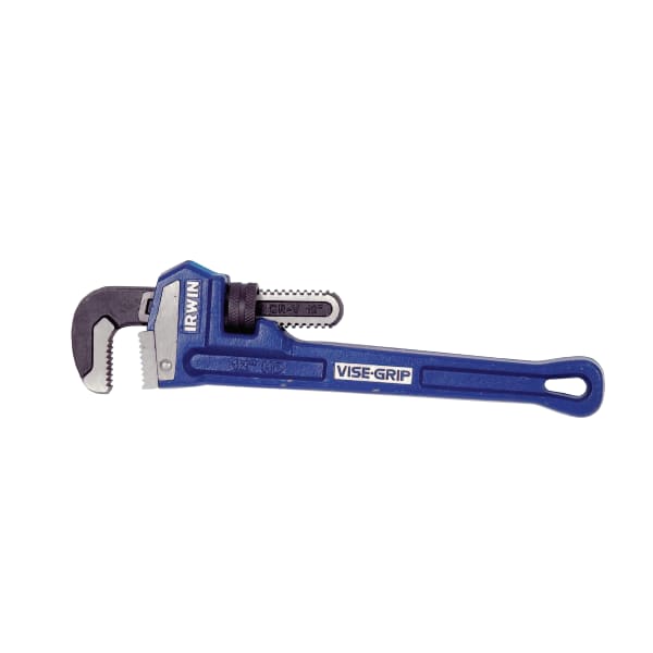 Cast Iron Pipe Wrench, Forged Steel Jaw, 12 in