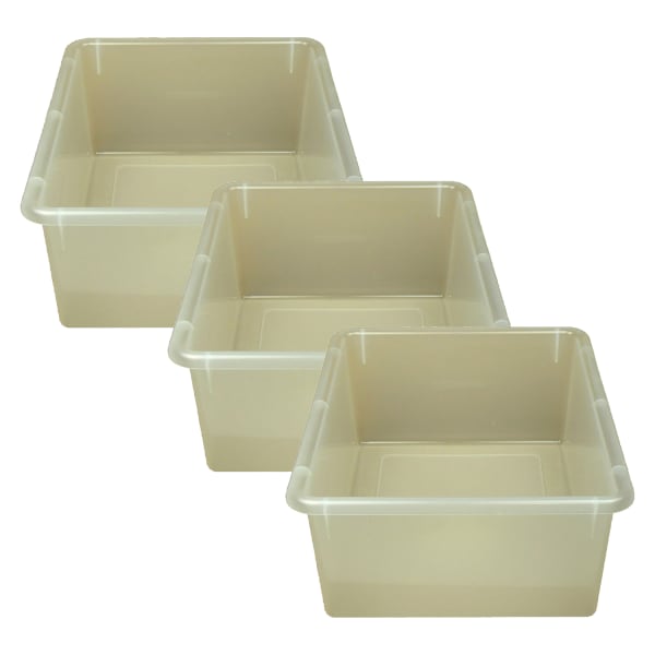 Romanoff Products Double Stowaway Trays, 5-1/2inH x 13-1/2inW x 16inD, Clear, Pack Of 3 Trays