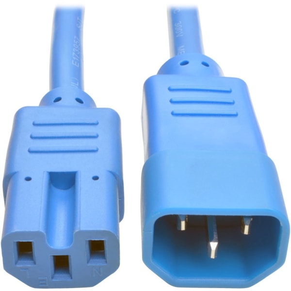 Eaton Tripp Lite Series Power Cord C14 to C15 - Heavy-Duty, 15A, 250V, 14 AWG, 3 ft. (0.91 m), Blue - Power cable - IEC 60320 C14 to IEC 60320 C15 - 250 V - 15 A - 3 ft - molded - blue