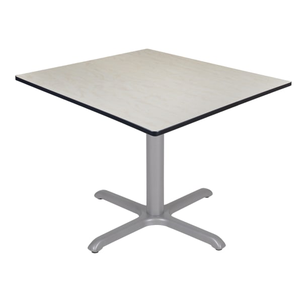 Regency Cain Square X-Base Breakroom Table, 29inH x 48inW x 48inD, Maple/Gray
