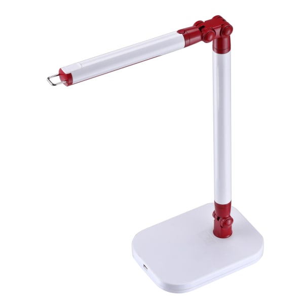 Black+Decker PureOptics Exalt Flash Detachable-Head LED Clamp-On Desk Lamp, Adjustable, 19in, Red/White