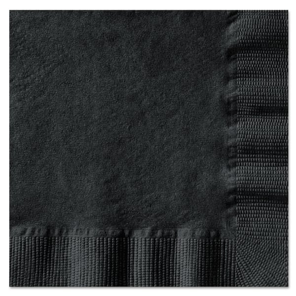 Hoffmaster Embossed Beverage Napkins, 1-Ply, 10 x 10, Black, 1000/Carton