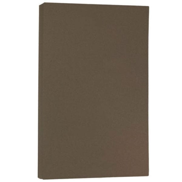 JAM Paper Legal Paper, Bakri Chocolate Brown, Legal (8.5in x 14in), 50 Sheets Per Pack, 32 Lb