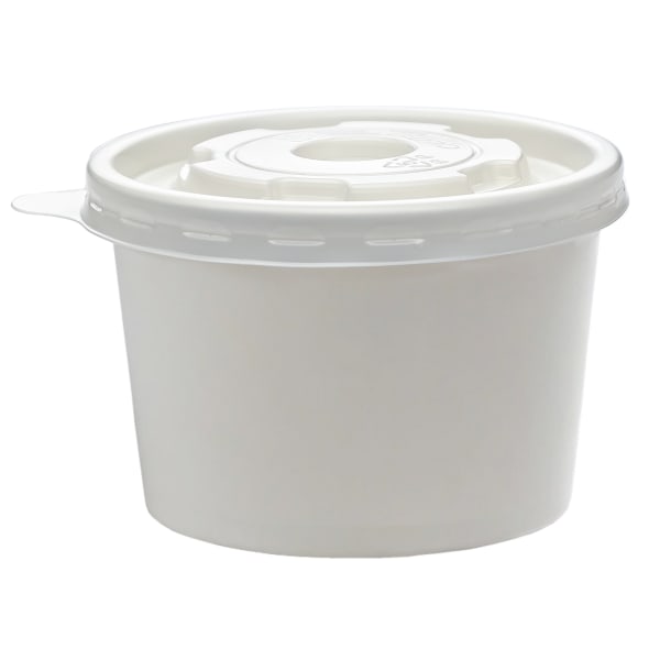 Highmark Paper Soup Cups With Lids, 8 oz, White, Case Of 250
