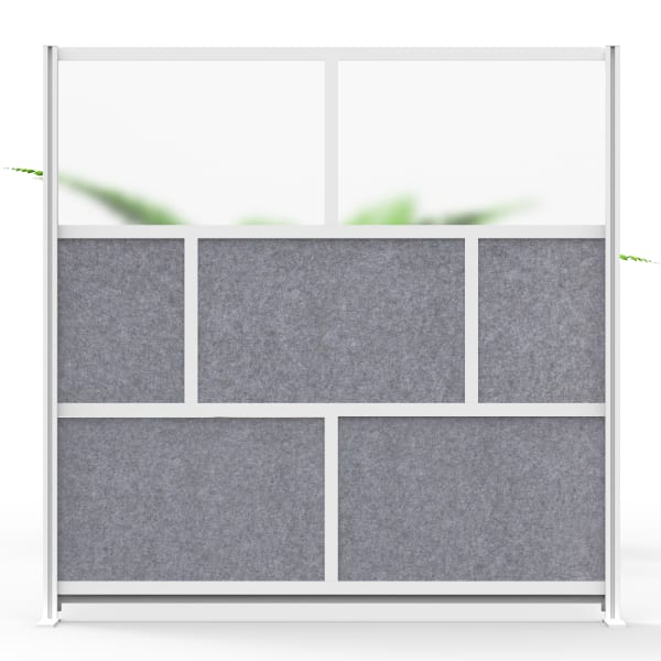 Luxor Modular Room Divider Wall System Starter Wall, 70in x 70in, Gray