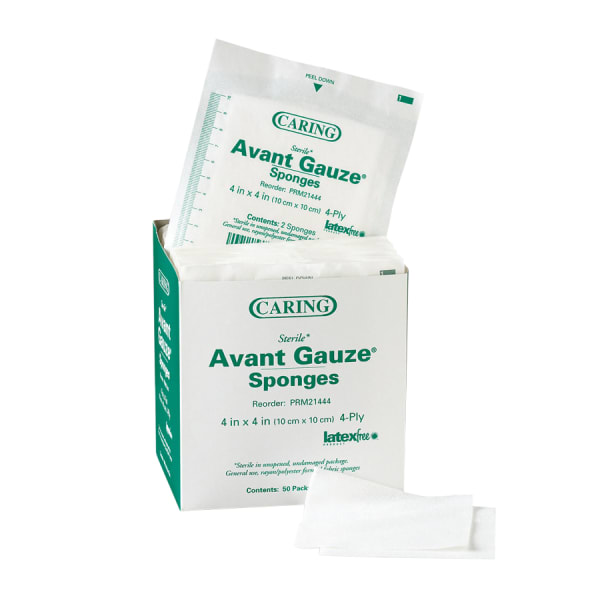 Medline Sterile Gauze Sponges, 4in x 4in, 4-Ply, Pack Of 50