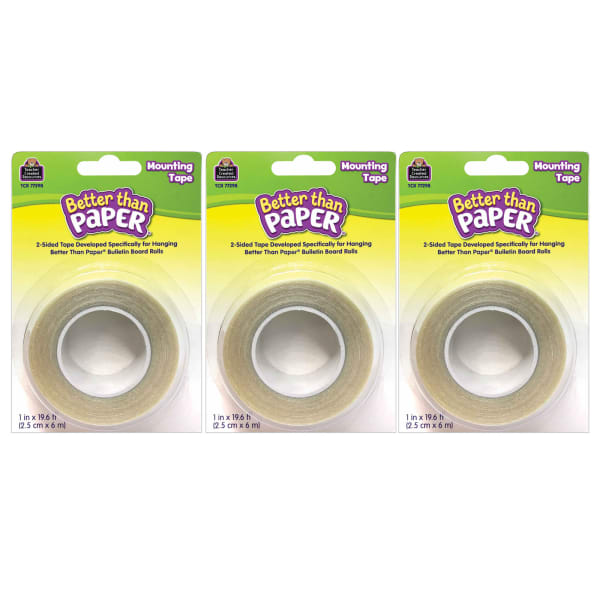 Teacher Created Resources Better Than Paper Mounting Tape, 1in x 19.6ft, 3 Rolls