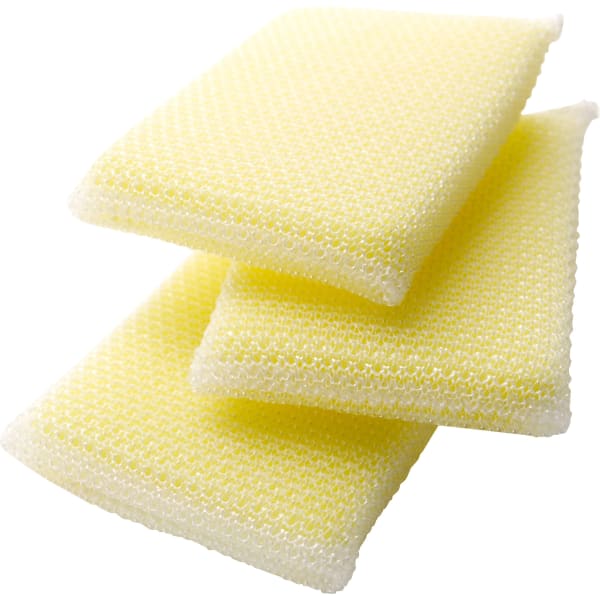 Scotch-Brite Dobie All-purpose Cleaning Pads - 0.5in Height x 2.6in Width x 4.3in Depth - 3 Pack - 8 / Carton - Polyurethane - Yellow